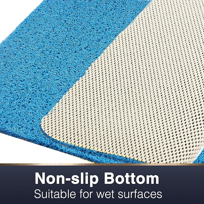 Asvin Soft Textured Bath, Shower, Tub Mat, 24x32 Inch, Phthalate Free, Non Slip Comfort Bathtub Mats with Drain, PVC Loofah Bathroom Mats for Wet Areas, Quick Drying
