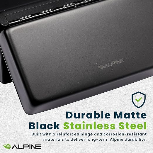 Alpine Sanitary Napkin Receptacle – Wall Mounted Tampon Holder for Bathroom Provides Clean & Odor-Free Restroom for Home, Office & Public Restrooms (Black)