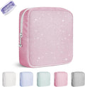 Period Bag for Teen Girls, Canvas Sanitary Napkin Storage Bag with Zipper, Portable Menstrual Pad Bag Tampon Holder for Purse