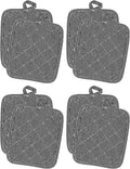 American Linen Pot Holders, Hot Pads, Table Pads for Kitchen and Dining Table, Non Slip Heat Resistant Hot Pot Holder (Black, 8 Pack)