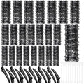 48 Pieces Wire Mesh Hair Rollers Set Hair Perm Rods Hairdressing Wave Curlers with Duck Teeth Tresses Clips(0.71/0.87/1.1 Inch)