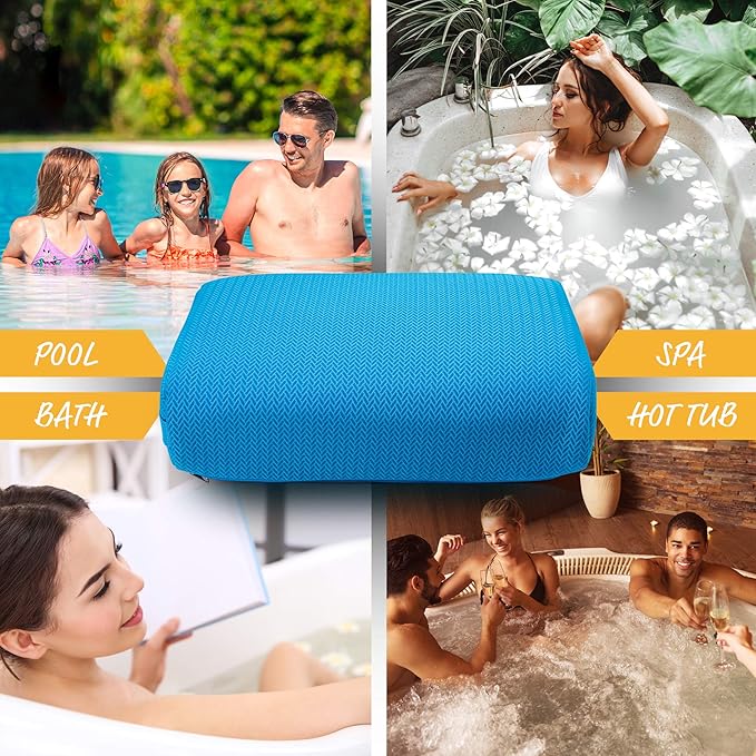 Star Splash Hot Tub Booster Seat, 15 x 12 x 5 Inches - Bath Cushion with Non-Slip Micro Dot Bottom and 6 Weight Sections - Quick Dry Inflatable Hot Tub Accessories for Adults and Kids
