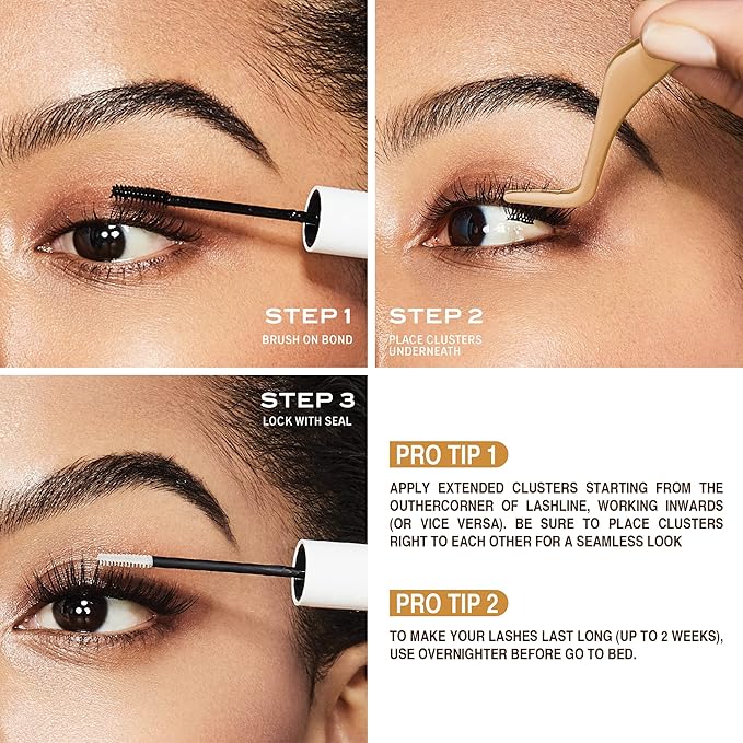 i•ENVY Extended Real Mink Lash Clusters Lashes DIY Salon Lash Extension Apply Underneath Natural Lashes for Perfect Lash Extension Effect, False Eyelashes Reusable