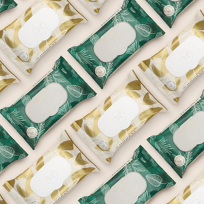 The Honest Company Hypoallergenic Flushable Wipes for Sensitive Skin, Gilded Wings, 126 Count