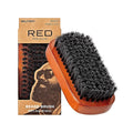Red by Kiss Beard Brush with 100% Natural Boar Bristles for Men, Premium Wooden Brush, Beards Mustaches Grooming Shaving Comb, Tame and Soften Facial Hair (Military)