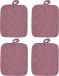 American Linen Pot Holders, Hot Pads, Table Pads for Kitchen and Dining Table, Non Slip Heat Resistant Hot Pot Holder (Burgundy, 4 Pack)