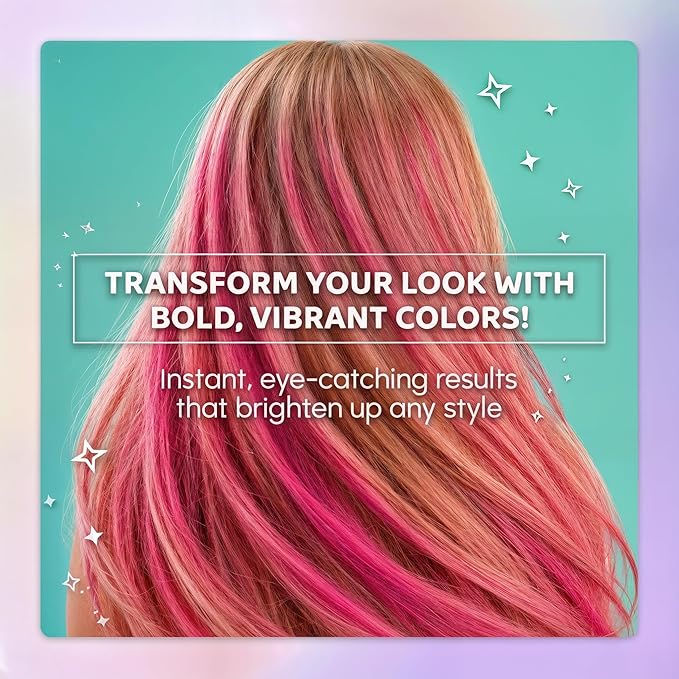 Blue Squid Hair Chalk for Girls Pens – 10 Vibrant Temporary Hair Color for Kids - Ideal Christmas, Birthday Gifts for Girls & Teens - Kid Safe, Washable Hair Dye for Ages 6 7 8 9 10 11 12