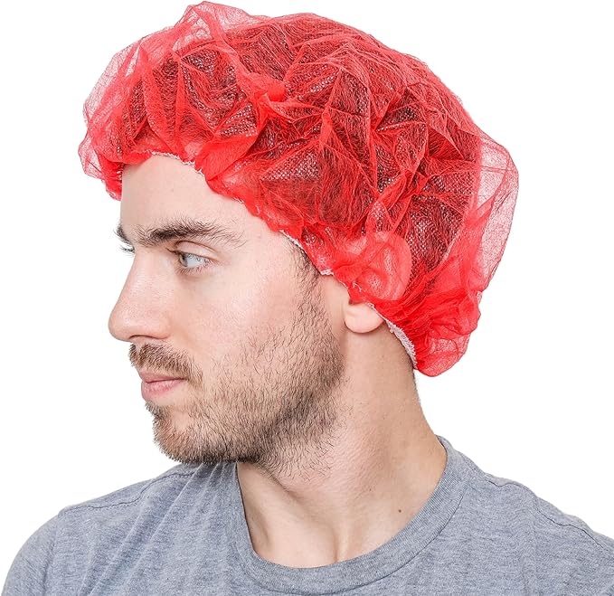 Unisex Polypropylene Bouffant Caps [100 | 1000 | BLACK | WHITE | BLUE | RED |ORANGE | GREEN | 21" | 24" | 28"]