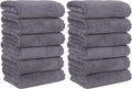 MOONQUEEN 12 Pack Premium Hand Towels - Quick Drying - Microfiber Coral Velvet Highly Absorbent Towels - Multipurpose Use as Hotel, Bathroom, Shower, Spa, Hand Towel 16 x 28 inches (Gray)