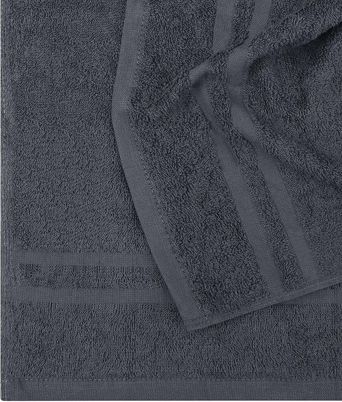 Utopia Towels Cotton Bleach Proof Salon Towel 16 by 27 inches, Bleach Safe Gym 100% Cotton Hand Towel, 12 Pack, Dark Grey