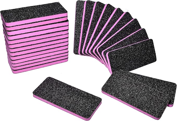 New AMT 25 PCS Pedicure Foot File Grit 60/60, Black Callus Remover File, Nail Files for Pets, Emery Boards for Pet Grooming, 60 Grit Foot File (25 PCS -Pink Center)