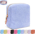 Period Bag for Girls, Corduroy Sanitary Napkin Storage Bag, Period Pouch & Tampon Holder, Feminine Care Organizer（Lilac）
