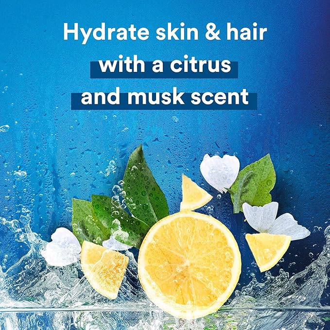 Suave Men Moisturizing Body, Face and Hair Wash, 3-in-1 For Hydrated Skin and Hair, Citrus & Musk scent, No Parabens, No Phtahaltes, 18 Oz, (Pack of 12)