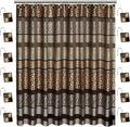 Zahari Home 13pc Safari Stripes Bathroom Shower Curtain Set Animal Print Shower Curtain & 12 Shower Curtain Hooks Luxury Southwest Shower Curtain Unique Design Rustic Shower Curtain Set
