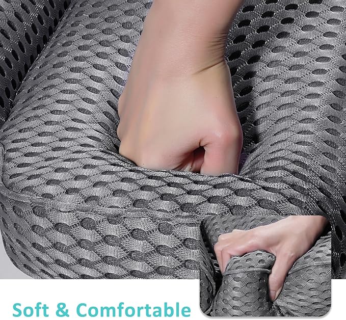 Bath Pillow for Tub Support Neck and Back, Bathtub Pillow Bath Accessories for Bathtub Women, Hot Tub Accessories for Adults Gray