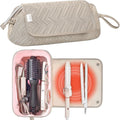 Leudes Hair Tools Travel Bag for Women Heat Resistant Mat for Travel Essentials Hot Tools Straighteners,Flat Irons,Curling Iron,Hot Air Brushes and Hair Dryer Organizer Bags 2 in 1 (Camel)