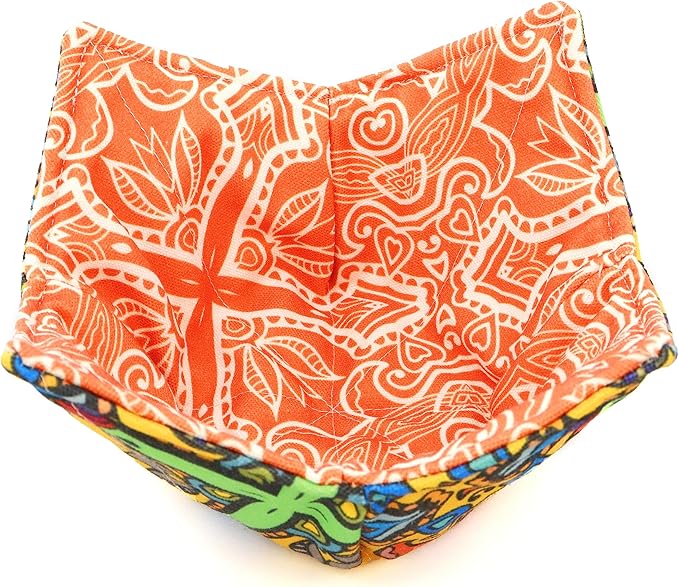 Cotton Microwavable Bowl Cozy, Microwave-Safe Hot Bowl Holders, Soup Bowl Cozy Bowl Hot Pads (D)