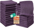 Utopia Towels 24 Pack Cotton Washcloths Set, 100% Ring Spun Cotton, Premium Quality Flannel Face Cloths, Highly Absorbent and Soft Feel Fingertip Towels, Plum