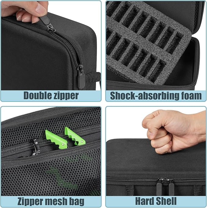 TORIBIO Hair Clipper Guard Blades Holder Case for Barbers and Stylists, Holds 20 Metal Guards for Andis, Oster, Wahl, Babyliss Detachable Clippers