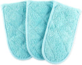 DII Basic Terry Collection Quilted 100% Cotton, Pan Handle, Aqua, 3 Piece