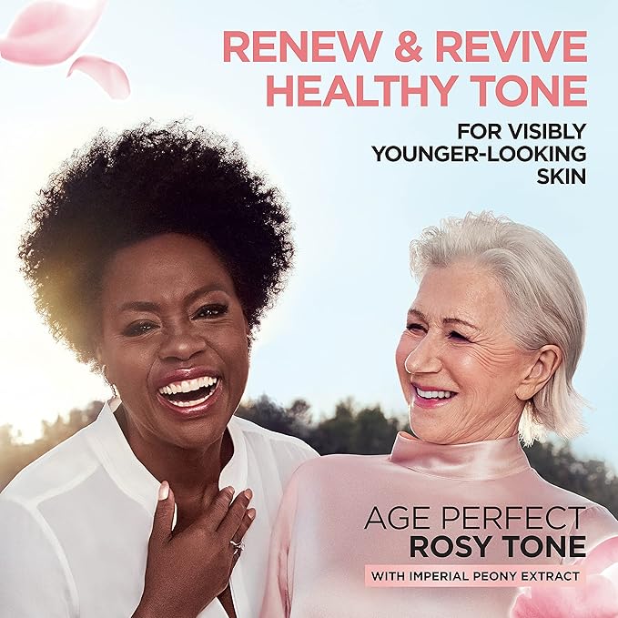 L'Oreal Paris Age Perfect Rosy Tone Anti-Sagging Face Moisturizer,Renew & Revive Healthy Tone,1.7 oz (Packaging May Vary),(Pack of 2)