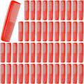 50 Pcs Pocket Combs for Men 5 Inch Cutting with Wide and Fine Teeth Plastic Professional Barber Haircut Small Anti Static Combs for Women Grooming Accessories for Beard(Red)