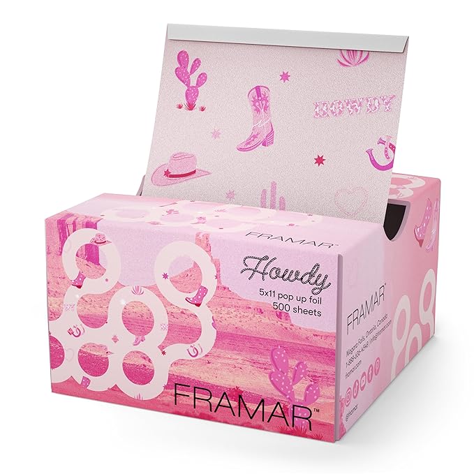 FRAMAR Howdy Hair Foil – Hair Foils For Highlighting, Pop Up Foil For Hair Highlighting, Salon Foils For Hair Highlighting Kit, Long Hair Foils For Bleach, Salon Foils For Hair Stylist – 500