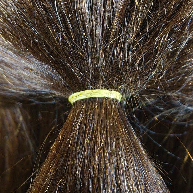 Amelia Beauty 500 Count Small Rubber Bands for Hair – ½" Yellow - Made in USA - Recloseable Container - Mini Hair Elastics for Braids, Ponytails, Cornrows & Twists – Strong Hold Ponytail Holders