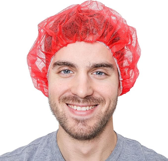 Unisex Polypropylene Bouffant Caps [100 | 1000 | BLACK | WHITE | BLUE | RED |ORANGE | GREEN | 21" | 24" | 28"]