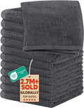Utopia Towels 12 Pack Cotton Washcloths Set, 100% Ring Spun Cotton, Premium Flannel Face Cloths, Highly Absorbent and Soft Feel Fingertip Towels, Grey