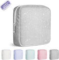 Period Bag for Teen Girls, Canvas Sanitary Napkin Storage Bag with Zipper, Portable Menstrual Pad Bag Tampon Holder for Purse
