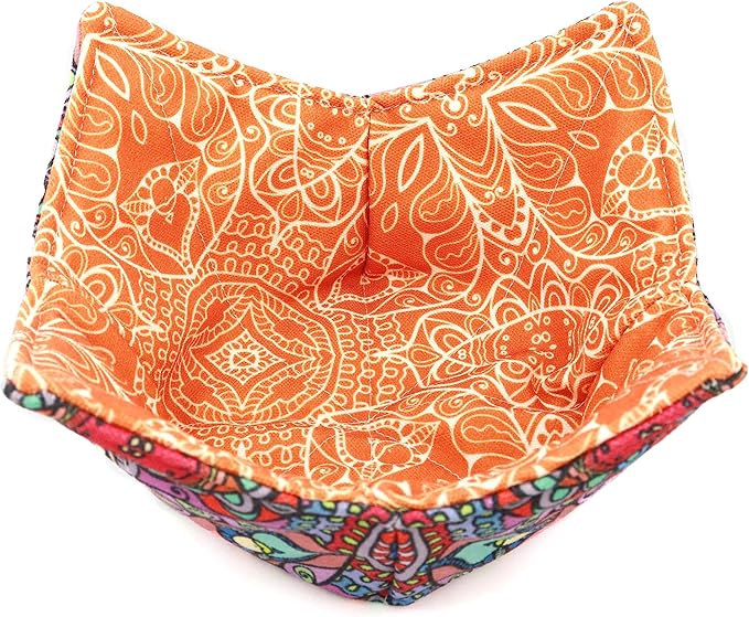 Cotton Microwavable Bowl Cozy, Microwave-Safe Hot Bowl Holders, Soup Bowl Cozy Bowl Hot Pads (D)