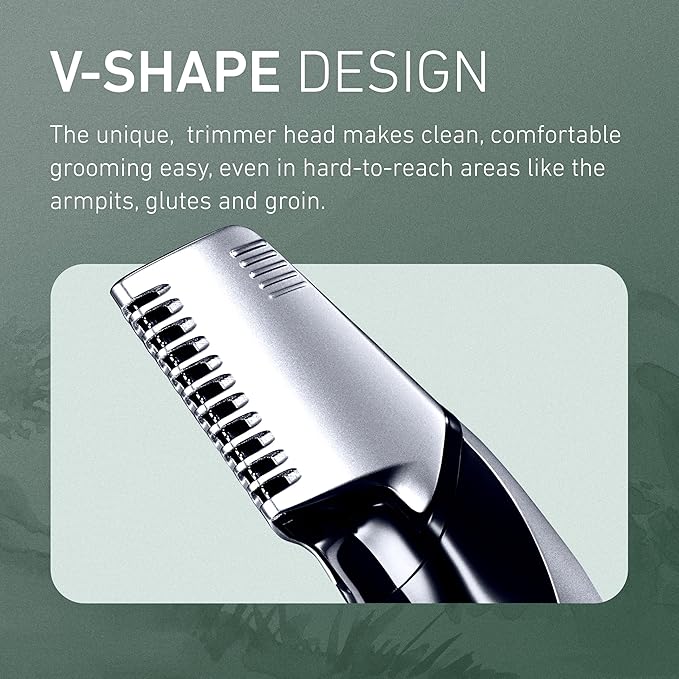 Panasonic Electric Body Groomer and Trimmer for Men, Cordless Washable Wet Dry Groomer with 3 Comb Attachments, Black ER-GK60-S
