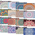 Yahenda 16 Pcs Canvas Makeup Bags Bulk for Women Inspirational Cosmetic Zipper Pencil Pouch Travel Toiletry Bag for Birthday Mother's Day Nurse Gifts(Mandala)