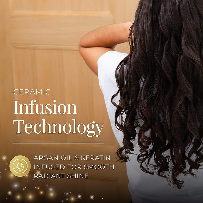 Remington Shine Therapy Argan Oil & Keratin Infused ½-1 Inch Tapered Curling Wand for Natural Curls,Includes Heat Glove,(Pack of 2)