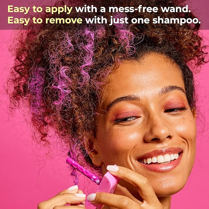 Hally Hair Temporary Hair Color, Shade Stix (Pink) - Hair Makeup Accessories for Kids, Teens & Adults - 12 ml Washable Hair Chalk & Dye for Festivals, Sporting Events & Parties