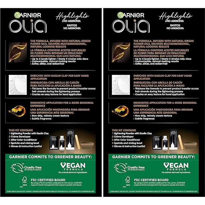 Garnier Hair Color Olia Ammonia-Free Permanent Hair Dye, H02 Highlights for Blondes, 2 Count (Packaging May Vary)