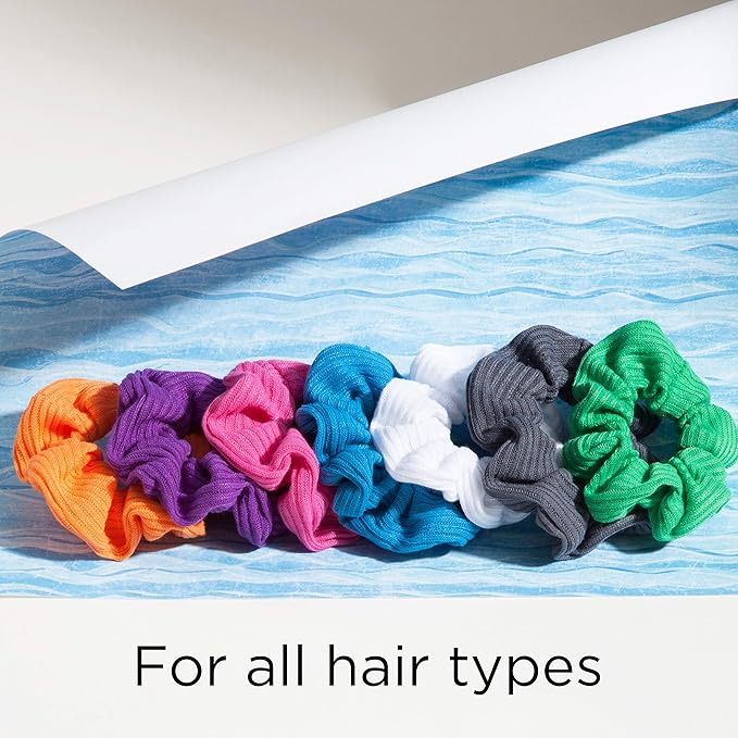 Goody Hair Scrunchie, 8 Count, Assorted Rainbow, Pack of 2 | Ouchless | For Women | All Hair Types | For Ponytails