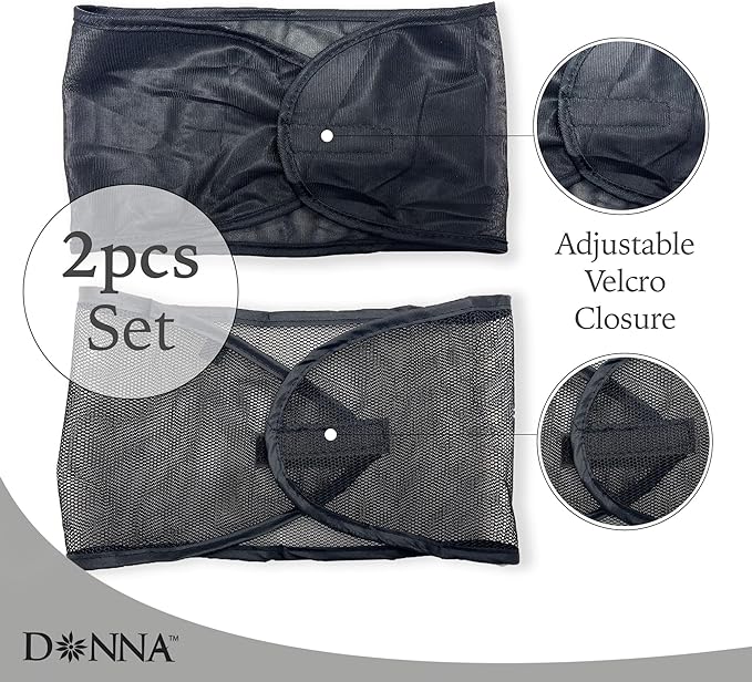 DONNA Satin Wrap & Mesh Wrap 2PCS – Breathable Mesh Head and Satin Cap Set, Adjustable Closure, Soft & Cool Fabric for Pixie Cut, Short Hair, and Everyday Styling
