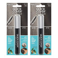 RED by KISS Quick Cover Root Touch Up Rescue (Black 2 Pack), Mascara Natural Water-Resistant Temporary Gray Concealer Cover Up Brush for Hair Mustache & Beard, Formulated with Jojoba Oil
