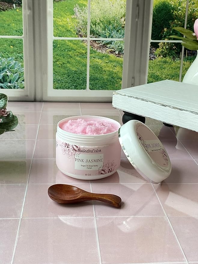 Pink Jasmine- Sugar N Shea Body Polish-Women's Skin Care-Scented Shower Scrub-Ladie's Sugar Scrub-Exfoliant-Moisturizer