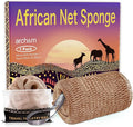 ARCH&M Afroscrub African Net Sponge - Authentic African Wash Cloths Exfoliating Body Sponges for Showering Daily Use Back Scrubber Exfoliator Shower Loofah for Body Bath Accessories Champagne