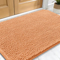 OLANLY Dog Door Mat for Muddy Paws 34x21, Absorbs Moisture and Dirt, Absorbent Non-Slip Washable Doormat, Quick Dry Chenille Mud Mat for Dogs, Entry Indoor Entryway Carpet for Inside Floor, Orange