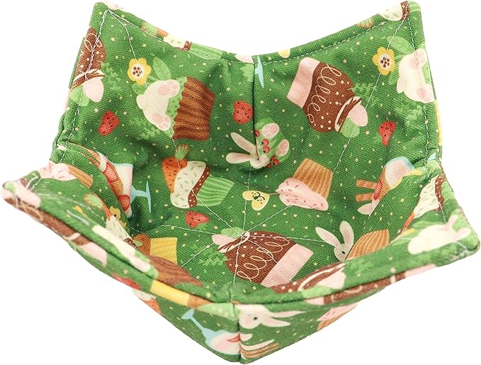 Cotton Microwavable Bowl Cozy, Microwave-Safe Hot Bowl Holders, Soup Bowl Cozy Bowl Hot Pads (E)