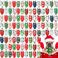 Abbylike 100 Pcs Christmas Dog Bandanas Bulk Xmas Bandanas for Dogs Triangle Kerchief Bibs Scarf Set for Pet Xmas Costume Photo Props Accessories Pet Shops Grooming, 25 Styles (25.6 x 17.7 x 17.7)