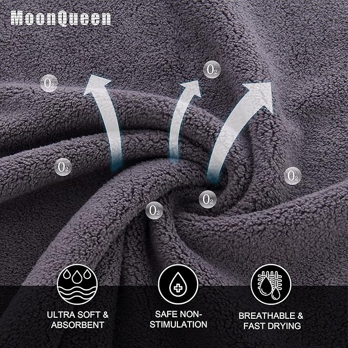 MOONQUEEN Ultra Soft Premium Washcloths Set - 12 x 12 inches - 72 Pack - Quick Drying - Highly Absorbent Coral Velvet Bathroom Wash Clothes (Grey)