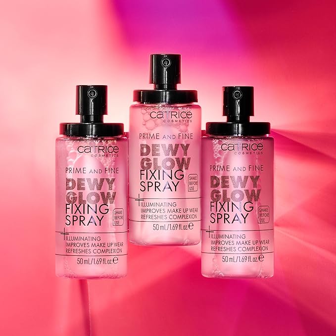 Catrice | Prime & Fine Illuminating Dewy Glow Spray | Transparent and Fast Drying Fixing Spray| Paraben Free & Vegan | Cruelty Free (Pack of 1)