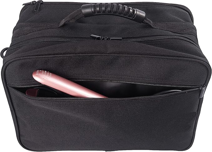 Pro Large Capacity Beauty Hairdressing Barber Tool Bag Polyester Hair Equipment Cosmetic Salon Shoulder Organizer Kit Grooming Hair Stylist Scissor Holder Storage Carrying Travel Case
