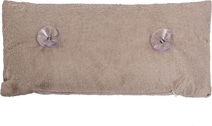 Splash Home Beads Pebble Non Slip Bath Pillow Luxurious Cushion Spa for Bathtub, Hot Tub, Jacuzzi, with 2 Strong Suction Cups, Supports Neck and Shoulders, 13 x 3.5 x 5.5 Inches, Taupe