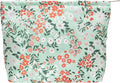 PAZIMIIK Makeup Bag Large Cotton Zipper Pouch for Purse Travel Canvas Make Up Organizer for Women Cosmetic,Brocade Green